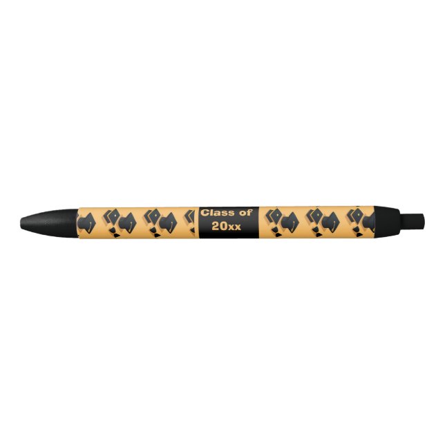 Stylo Noir Motif de la casquette moderne noire et jaune (Devant)