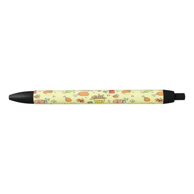 Stylo Noir motif de la nourriture et des boissons (Devant)