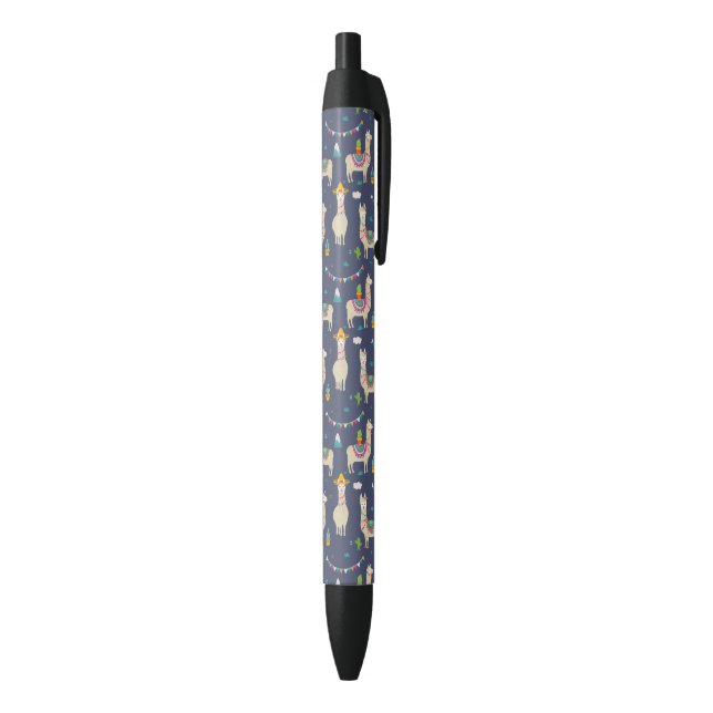 Stylo Noir Motif de lama de célébration (Bas (Vertical))
