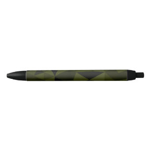 Stylo Noir Motif de maillage géométrique noir foncé de l'armé