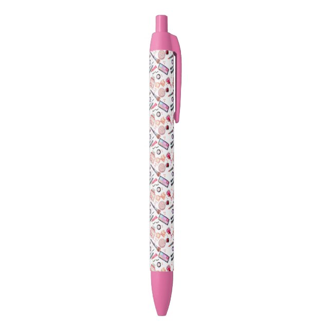 Stylo Noir Motif de maquillage d'aquarelle (Bas (Vertical))