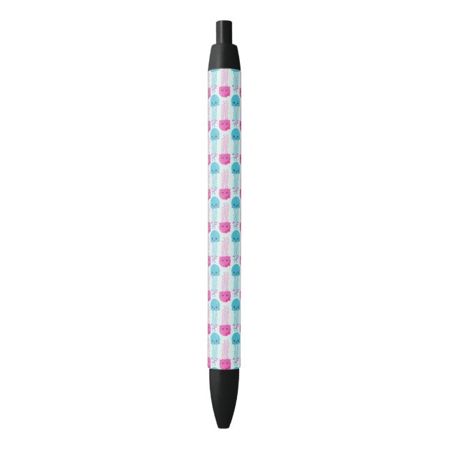 Stylo Noir Motif de méduses, Mignonne méduse, Sea Animaux (devant Vertical)
