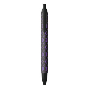 Stylo Noir Motif de mode crâne violet