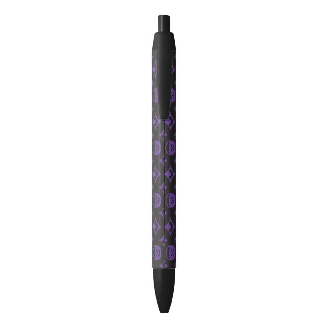 Stylo Noir Motif de mode crâne violet (Dos (Vertical))