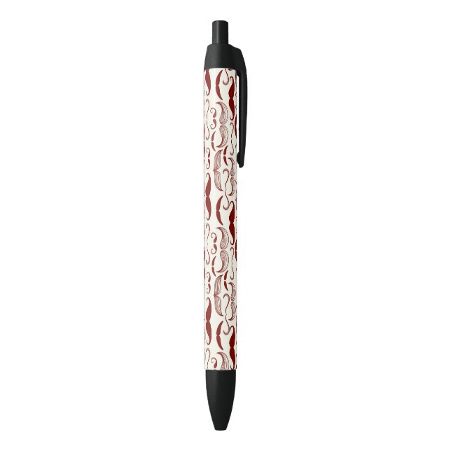 Stylo Noir Motif de moustache, rétro style 3 (Bas (Vertical))