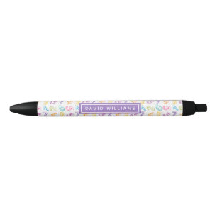 Stylo Noir Motif de nombres colorés mignons avec nom personna
