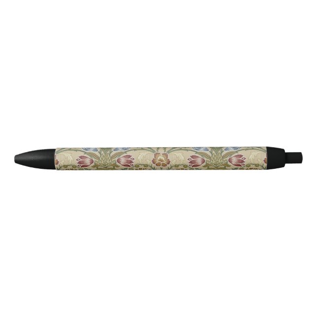 Stylo Noir Motif de papier peint floral brodé William Morris (Devant)