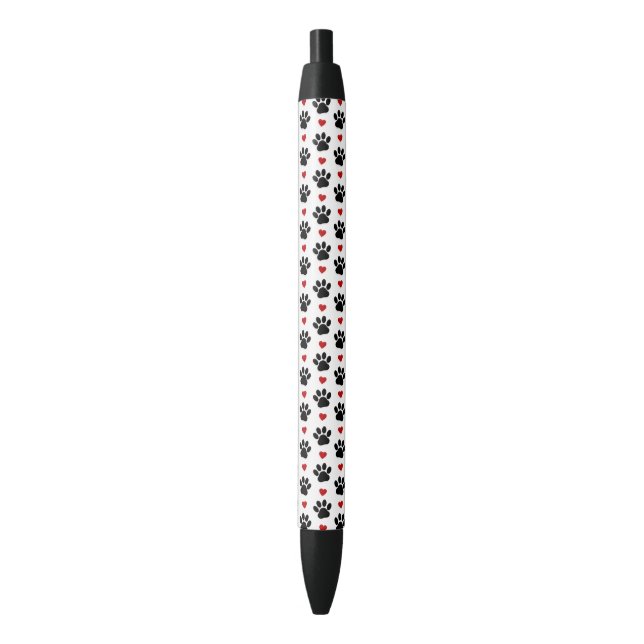 Stylo Noir Motif De Pâtes, Pâtes De Chien, Pâtes Noires, Coeu (devant Vertical)