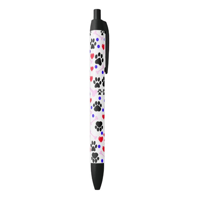Stylo Noir Motif De Pâtes, Pâtes De Chien, Pâtes Noires, Coeu (Bas (Vertical))