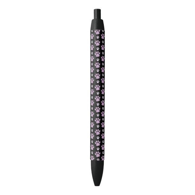 Stylo Noir Motif De Pâtes, Pâtes Lilac, Pâtes De Chien, Empre (devant Vertical)