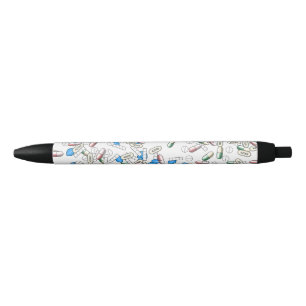Stylo Noir Motif de pilules saupoudrées