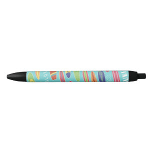 Stylo Noir Motif de planche de surf Surf Aloha