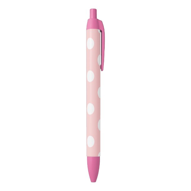Stylo Noir Motif de point rose et blanc de polka (Bas (Vertical))