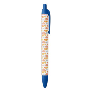 Stylo Noir Motif de poissons de natation d'art populaire