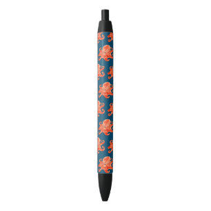 Stylo Noir motif de poulpe de mer