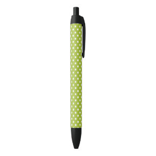 Stylo Noir Motif de ressort avec le pois blanc