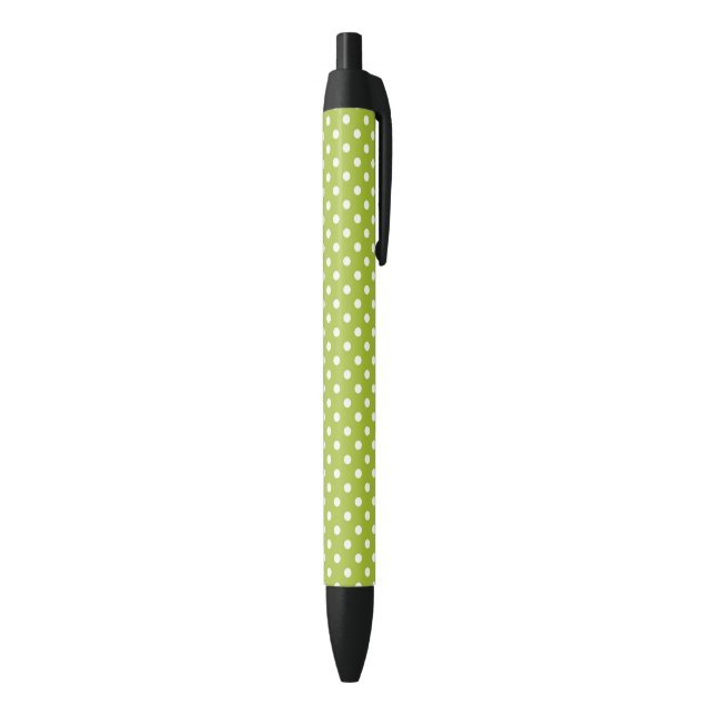 Stylo Noir Motif de ressort avec le pois blanc (Bas (Vertical))