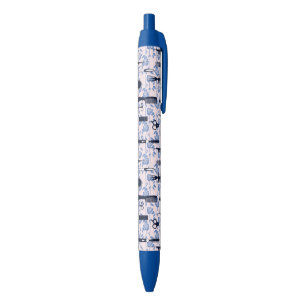 Stylo Noir Motif de rose de bleu de soin de beauté