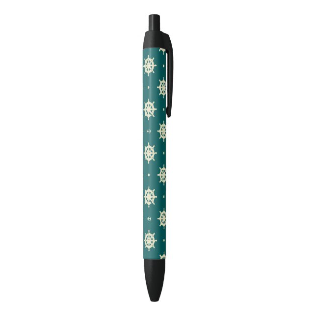 Stylo Noir Motif de roue de navire Vintage (Bas (Vertical))