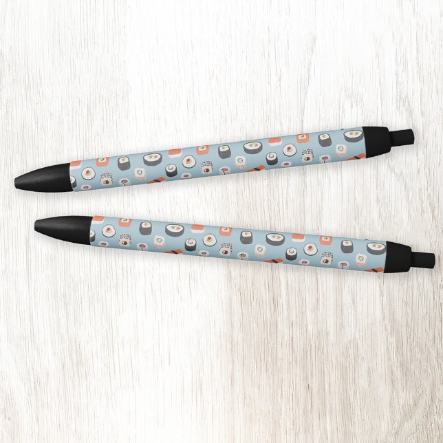 Stylo Noir Motif de rouleaux Sushi Nigiri Maki (Fun Japanese sushi pattern pen)