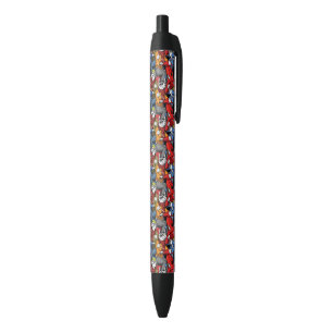 Stylo Noir Motif de scooter de chats et de chiens