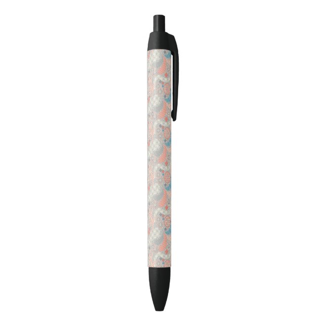 Stylo Noir motif de style japonais. Illustration. (Bas (Vertical))