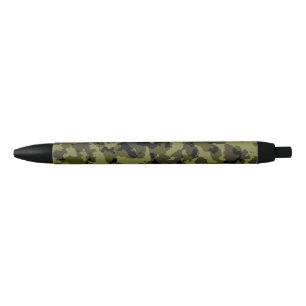 Stylo Noir Motif de style militaire de camouflage
