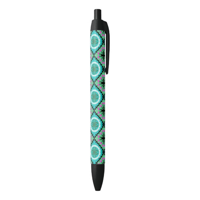 Stylo Noir Motif de Suzani aux motifs ouzbek et kazakh (Bas (Vertical))