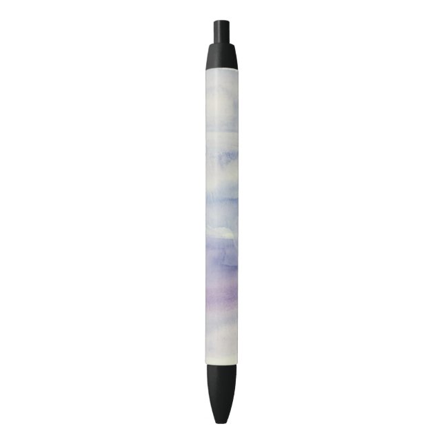 Stylo Noir Motif de texture marbrée violet de peinture à l'ea (devant Vertical)