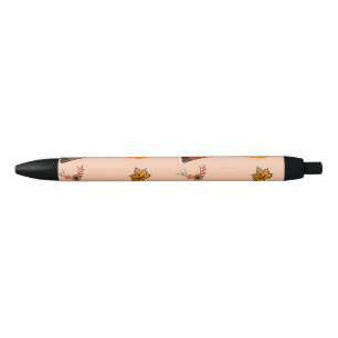 Stylo Noir Motif de Thanksgiving rose