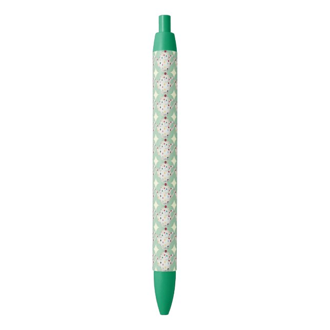 Stylo Noir Motif de théière de point de polka (devant Vertical)