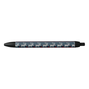 Stylo Noir Motif de tricot de pull moche de Noël Renne