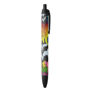 Stylo Noir Motif de trippage Super coloré à goutte liquide