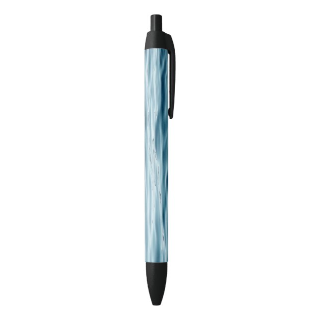 Stylo Noir Motif d'eau bleu et blanc (Bas (Vertical))