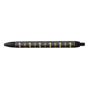 Stylo Noir Motif décoratif doré et noir Gabsy
