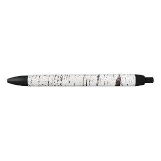 Stylo Noir Motif d'écorce de bouleau