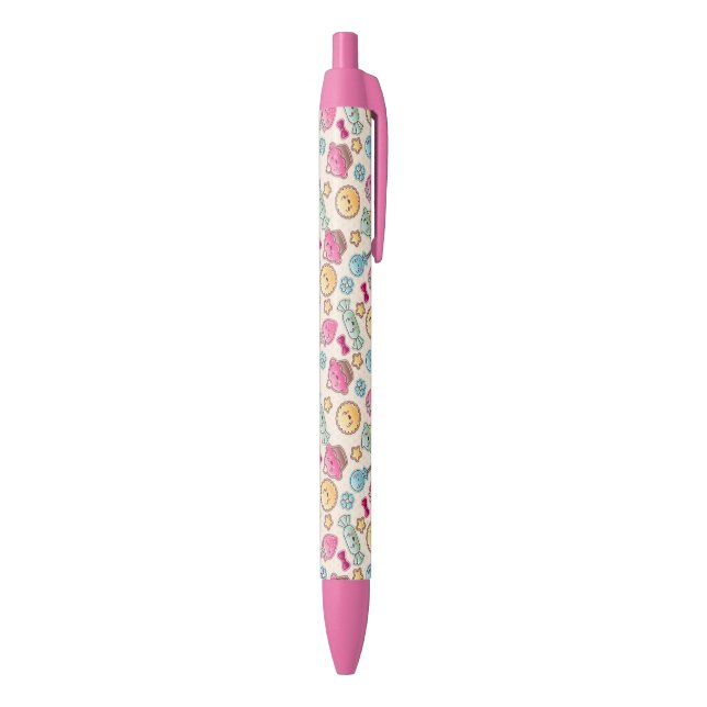 Stylo Noir Motif d'enfant de Kawaii avec des griffonnages (Bas (Vertical))