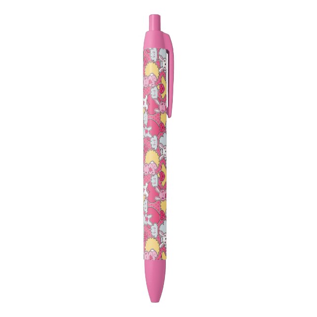 Stylo Noir Motif d'enfant de Kawaii avec les griffonnages (Bas (Vertical))