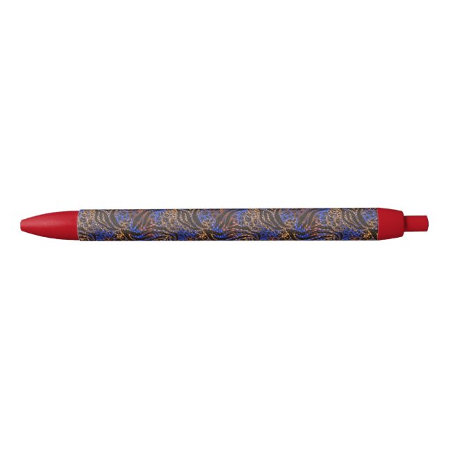 Stylo Noir Motif d'impression Leopard et Zebra (Devant)