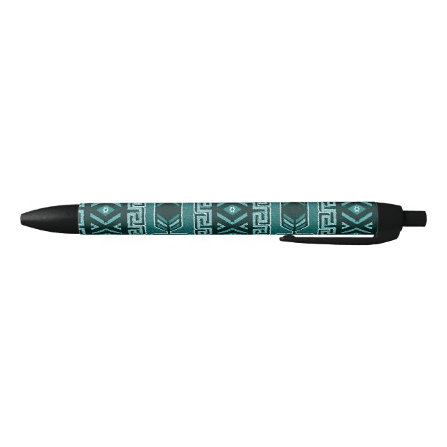 Stylo Noir Motif D'Impression Turquoise Et Noir Sud-Ouest Azt (Bas)