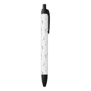 Stylo Noir Motif Dinosaure Vert