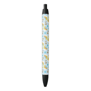 Stylo Noir Motif D'Ours, Mignonnes Ours, Nounours, Étoiles