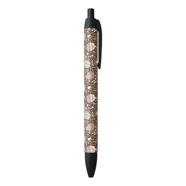 Stylo Noir Motif doux fait de petits gâteaux savoureux (Bas (Vertical))