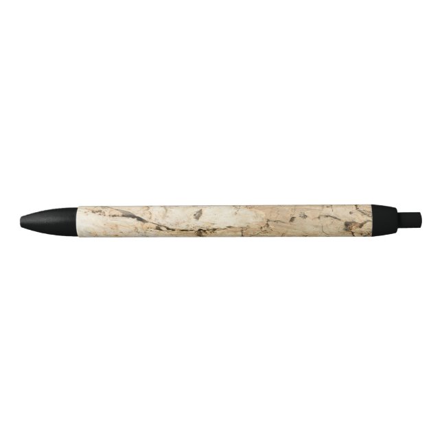 Stylo Noir Motif en bois (Devant)