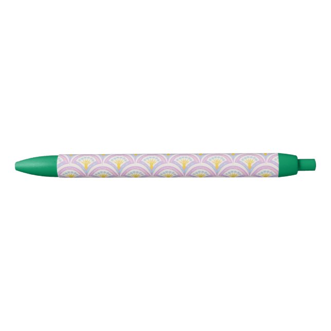 Stylo Noir Motif en coquille de couleur pastel (Devant)
