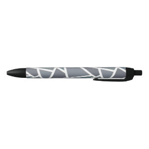 Stylo Noir Motif en mosaïque gris bleu