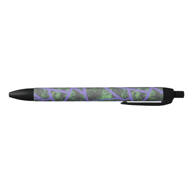 Stylo Noir Motif en mosaïque violet et verte (Bas)