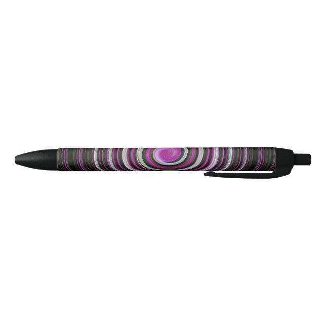 Stylo Noir Motif en spirale violette (Bas)