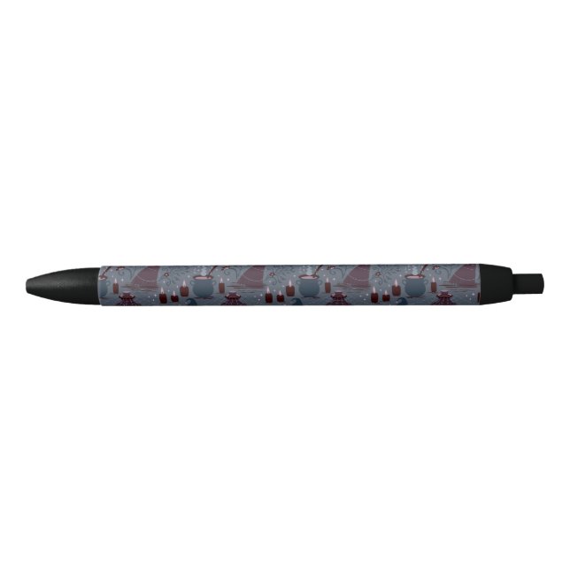 Stylo Noir Motif ensorcelant d'Halloween au clair de lune (Devant)