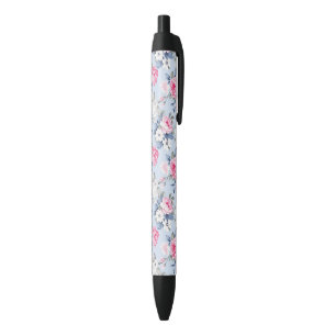 Stylo Noir Motif esthétique Shabby Chic Roses Rose